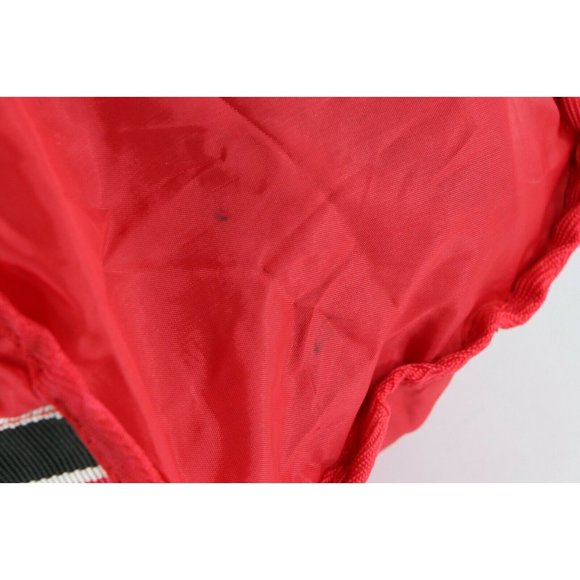 Vtg 90s Pizza Hut Striped Spell Out Handled Duffel Gym Bag Carry On Red Nylon - Picture 7 of 9